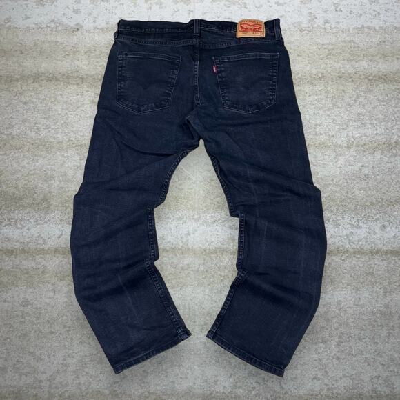 Levis Jeans 502 Regular Taper Fit Jet Black Wash Denim Red Tab